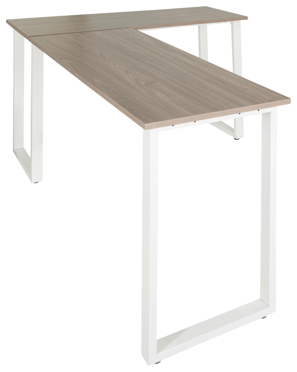 ECKSCHREIBTISCH 165/120/75 cm  in Grau, Weiß  - Weiß/Grau, Basics, Holzwerkstoff/Metall (165/120/75cm) - MID.YOU