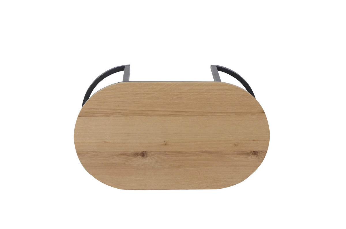 COUCHTISCHSET in Holz, Metall, Holzwerkstoff 70/70/42 cm  - Eichefarben/Schwarz, Konventionell, Holz/Holzwerkstoff (70/70/42cm) - Stylife