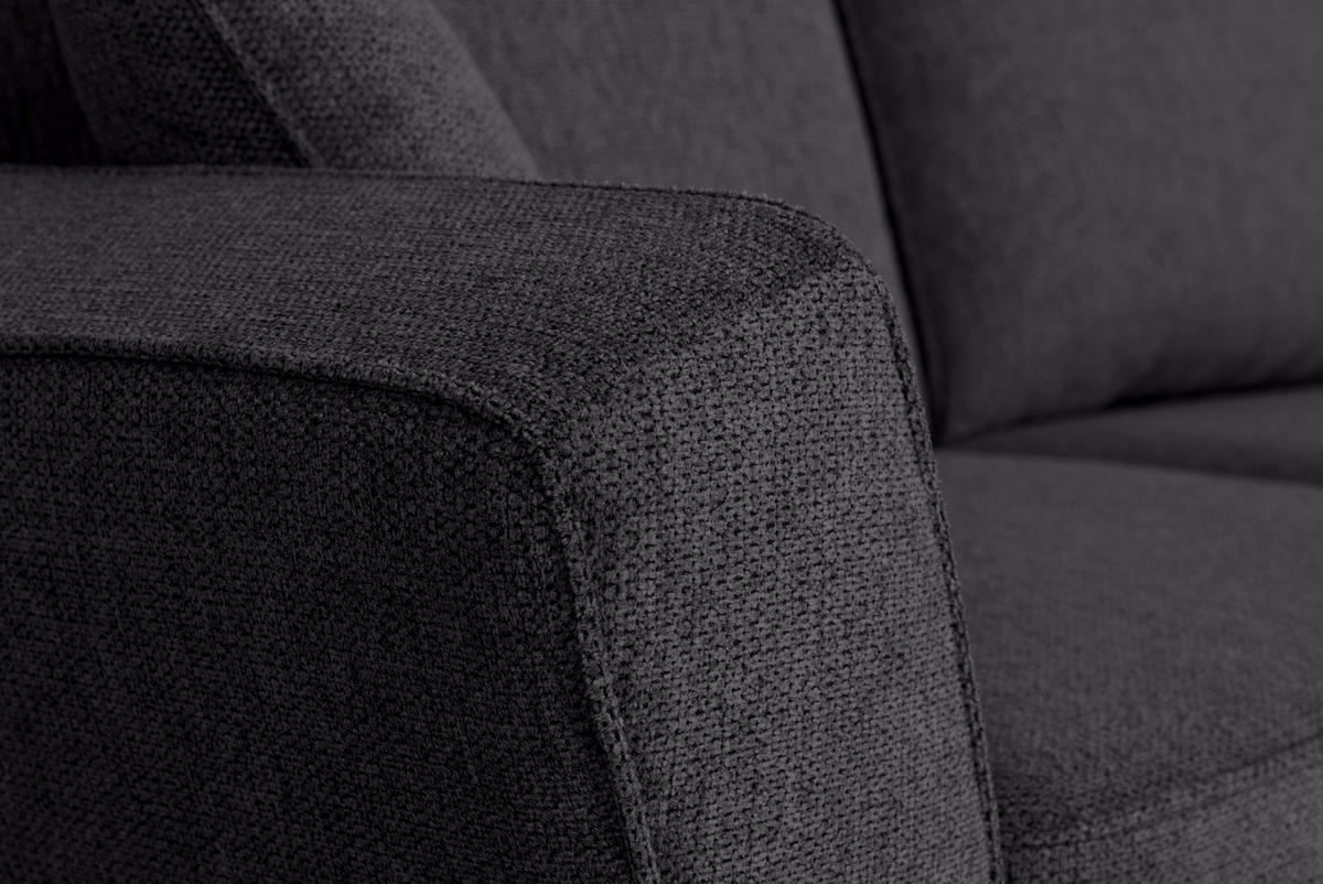ECKSOFA in Flachgewebe Schwarz  - Eichefarben/Schwarz, Konventionell, Holz/Textil (265/159cm) - Carryhome