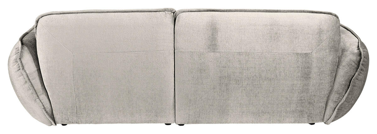 ECKSOFA in Chenille Silberfarben  - Silberfarben/Schwarz, Modern, Kunststoff/Textil (184/269cm) - Trendmanufaktur