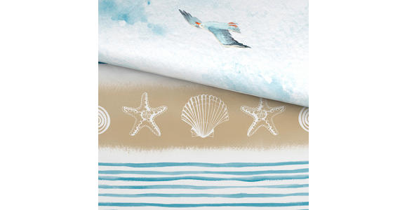 WENDEBETTWÄSCHE TANJA Satin 140/200 cm  - Blau/Beige, KONVENTIONELL, Textil (140/200cm) - Novel