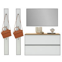 GARDEROBE 4-teilig  in 190/190/37 cm  - Eichefarben/Weiß, Design, Glas/Holz (190/190/37cm) - Dieter Knoll