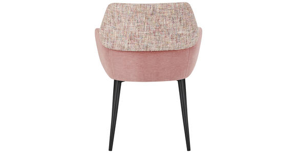 ARMLEHNSTUHL in Eisen Webstoff - Schwarz/Rosa, Design, Textil/Metall (61/83/61cm) - Novel