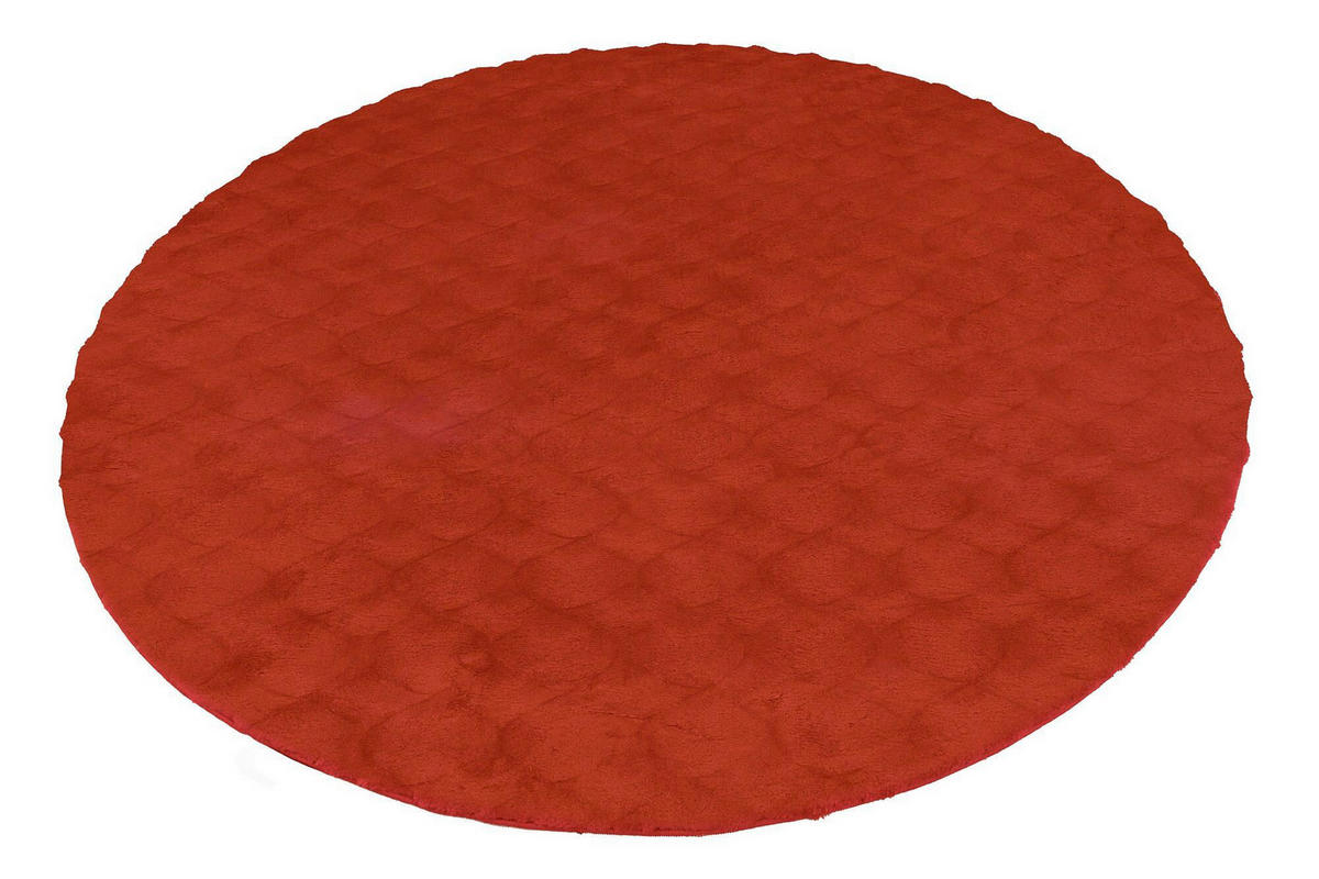 HOCHFLORTEPPICH 120/120 cm Rot rund  - Rot, Basics, Textil (120/120cm) - Kayoom