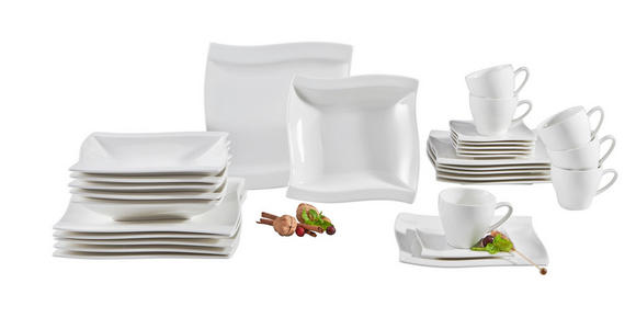 KAFFEESERVICE Weiß Swing 18-teilig  - Weiß, Basics, Keramik - Novel