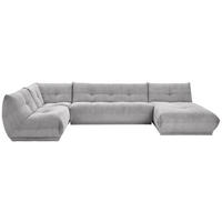 WOHNLANDSCHAFT  Cord Grau  - Grau, Trend, Textil (210/390/185cm) - Livetastic