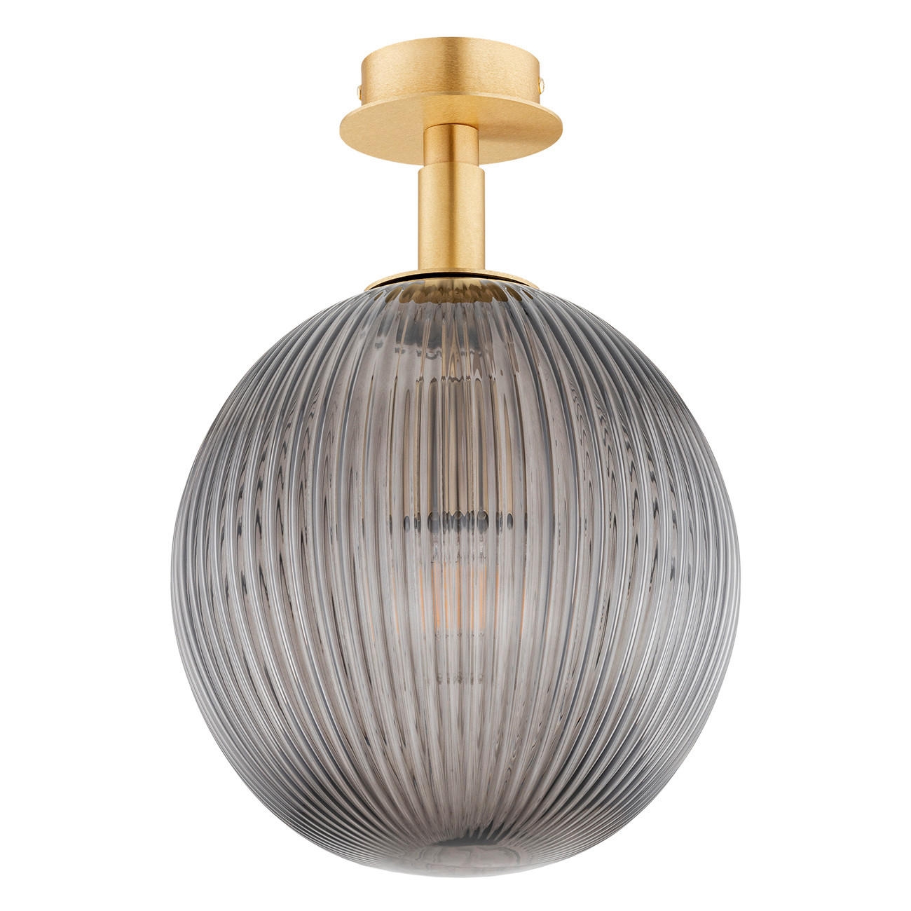 DECKENLEUCHTE PALOMA 36/25/25 cm   - Messingfarben/Hellgrau, KONVENTIONELL, Glas/Metall (36/25/25cm)