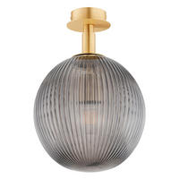 DECKENLEUCHTE PALOMA 36/25/25 cm   - Messingfarben/Hellgrau, KONVENTIONELL, Glas/Metall (36/25/25cm)