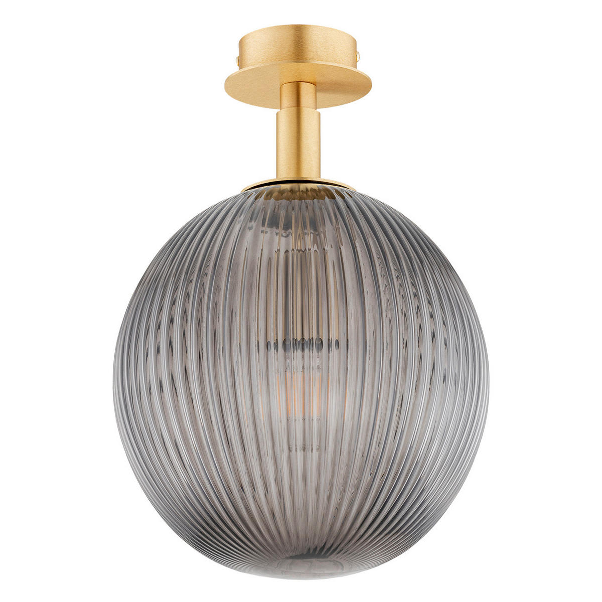 DECKENLEUCHTE PALOMA 36/25/25 cm   - Messingfarben/Hellgrau, KONVENTIONELL, Glas/Metall (36/25/25cm)