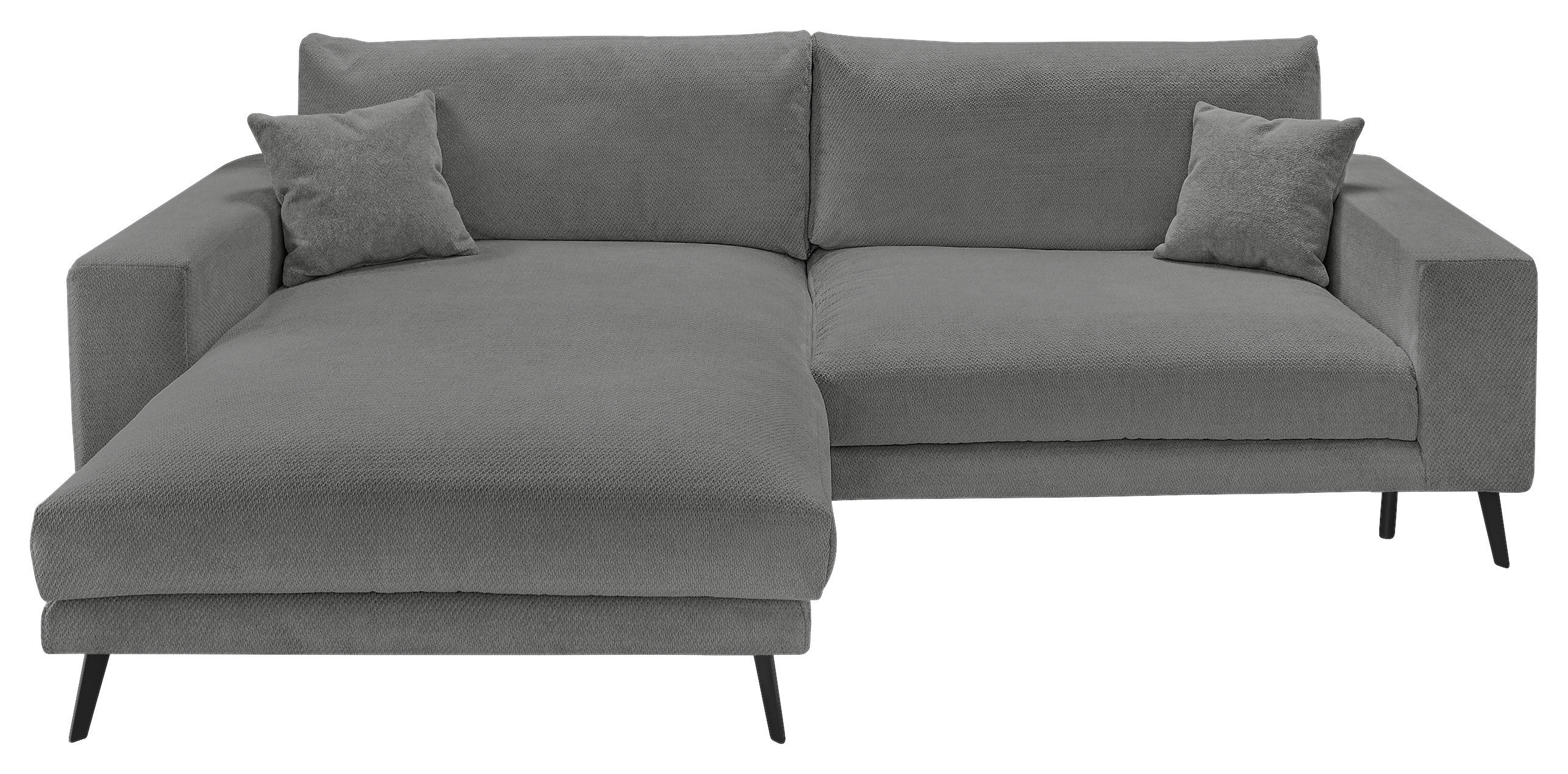 ECKSOFA Dunkelgrau Webstoff  - Dunkelgrau/Schwarz, KONVENTIONELL, Textil/Metall (196/269cm) - SetOne by Musterring