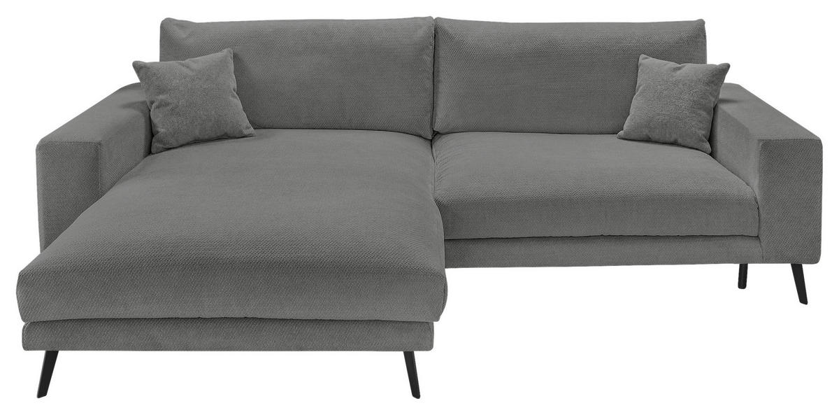 ECKSOFA Dunkelgrau Webstoff  - Dunkelgrau/Schwarz, KONVENTIONELL, Textil/Metall (196/269cm) - SetOne by Musterring