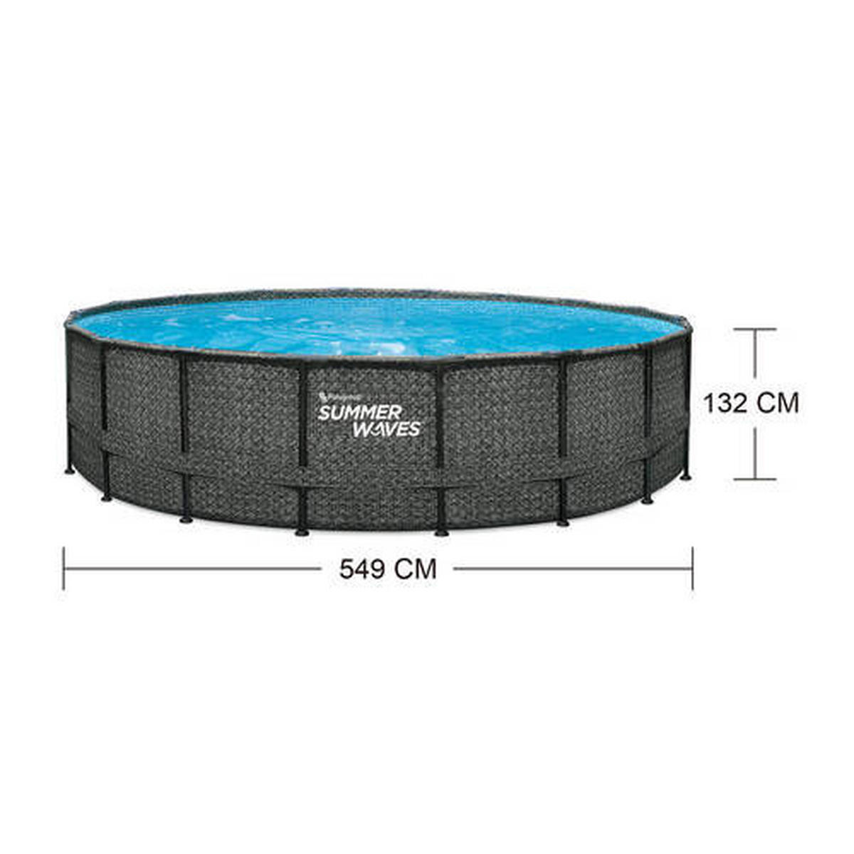 POOL 549/132 cm  - Grau, KONVENTIONELL, Kunststoff (549/132cm) - Ambia Garden