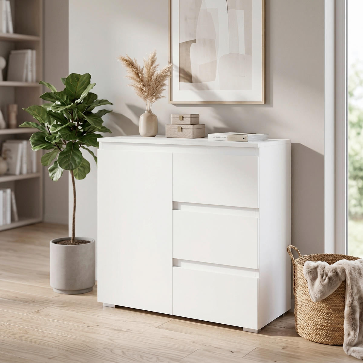KOMODA   80/80/40 cm   bijela  - bijela, Konvencionalno, drvni materijal (80/80/40cm) - Livetastic