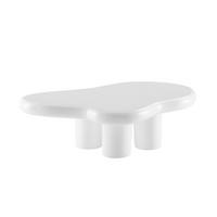 COUCHTISCH 123/89/35 cm Freiform Weiß  - Weiß, Design, Kunststoff (123/89/35cm) - Livetastic