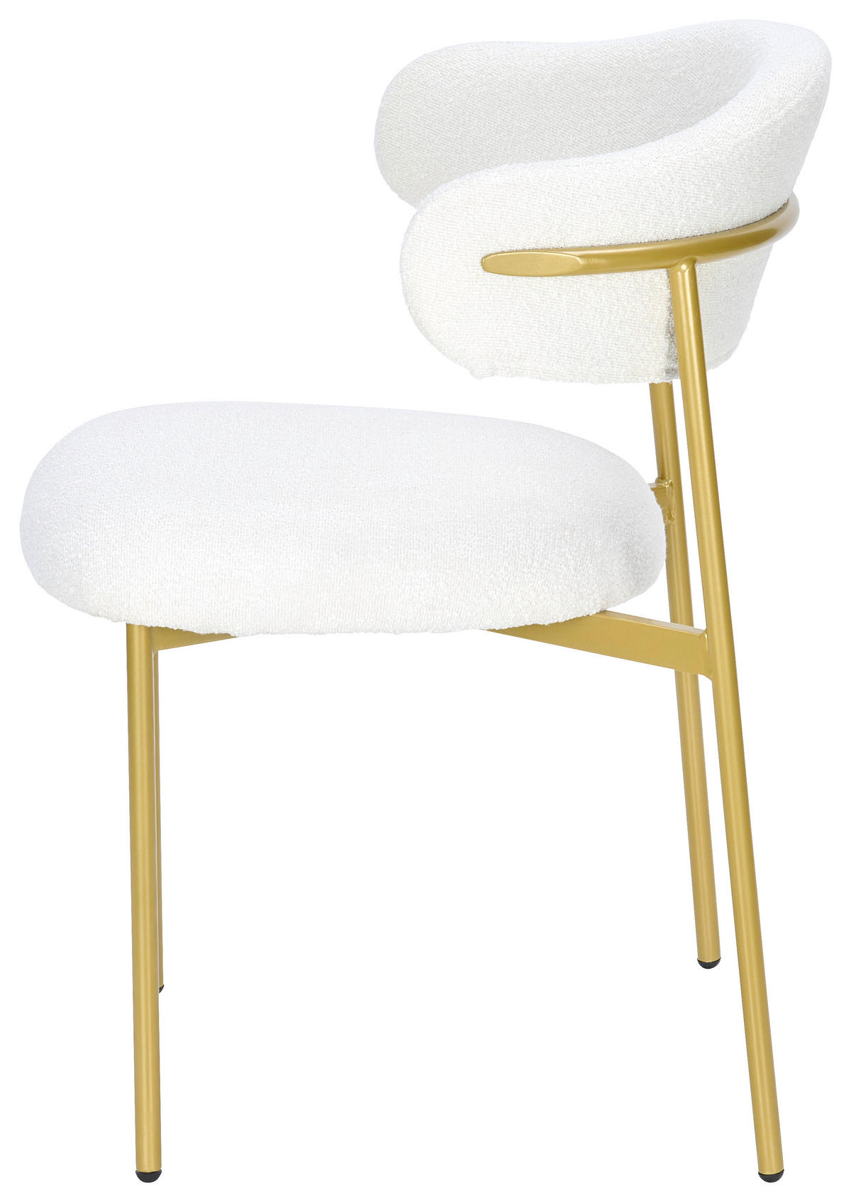 STUHL Bouclé Weiß Pappel Sperrholz  - Goldfarben/Weiß, MODERN, Holz/Textil (55/78/58cm) - Livetastic