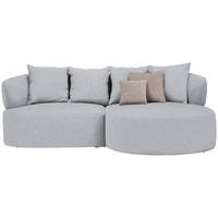 ECKSOFA in Flachgewebe Hellgrau  235/166 cm  - Hellbraun/Hellgrau, MODERN, Kunststoff/Textil (235/166cm) - Hom`in