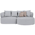 ECKSOFA in Flachgewebe Hellgrau  235/166 cm  - Hellbraun/Hellgrau, MODERN, Kunststoff/Textil (235/166cm) - Hom`in