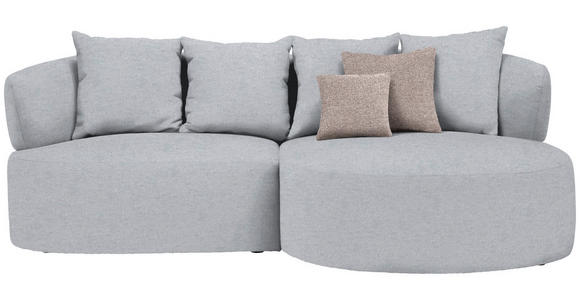 ECKSOFA in Flachgewebe Hellgrau  235/166 cm  - Hellbraun/Hellgrau, MODERN, Kunststoff/Textil (235/166cm) - Hom`in