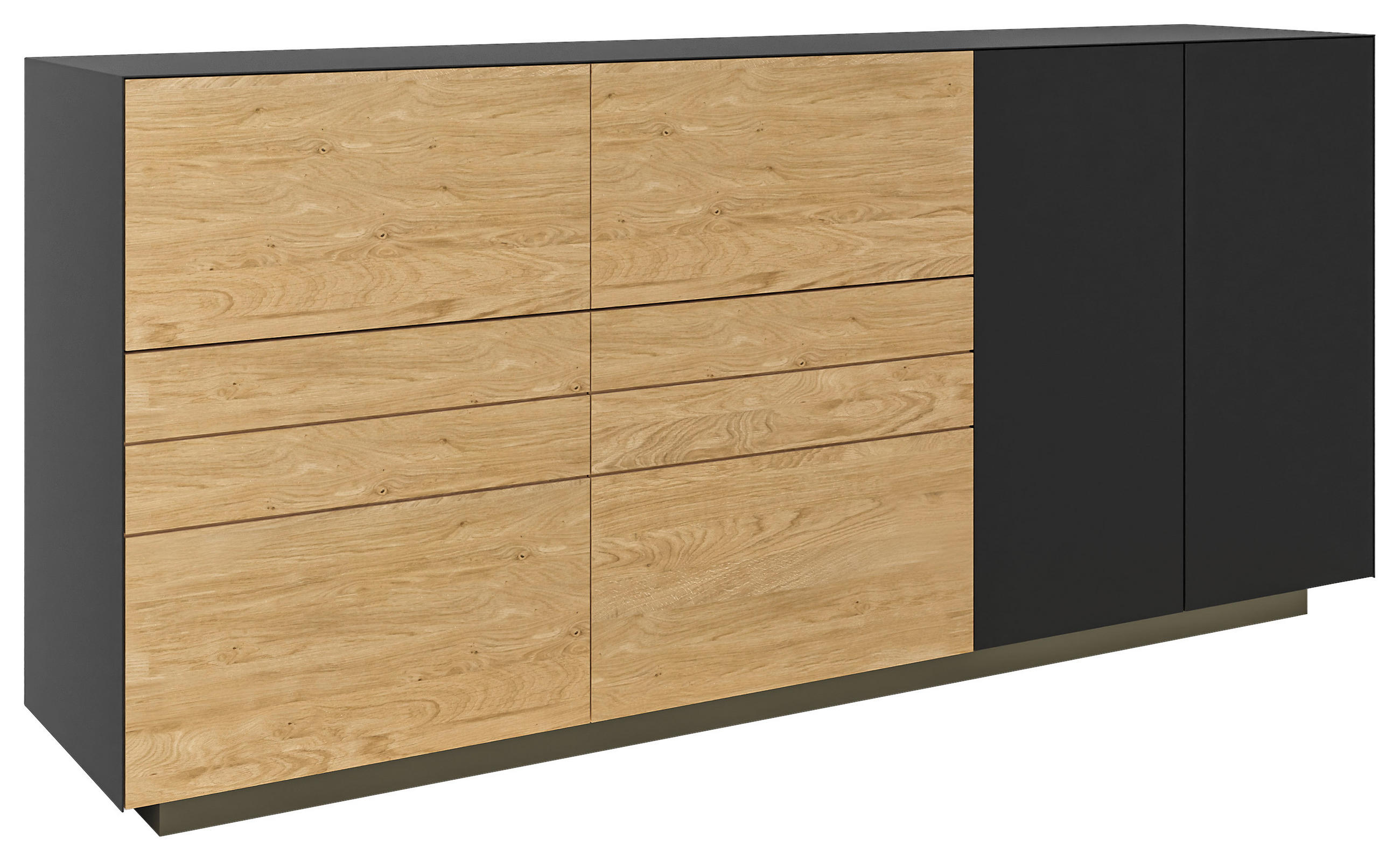 SIDEBOARD Celika  in 181/84/40 cm  - Wildeiche/Anthrazit, Natur, Holz/Holzwerkstoff (181/84/40cm) - Dieter Knoll