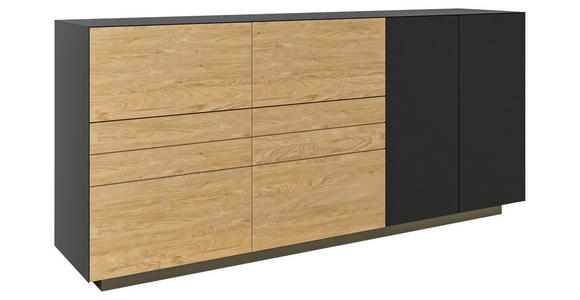SIDEBOARD Anthrazit, Wildeiche 181/84/40 cm - Wildeiche/Anthrazit, Natur, Holz/Holzwerkstoff (181/84/40cm) - Dieter Knoll