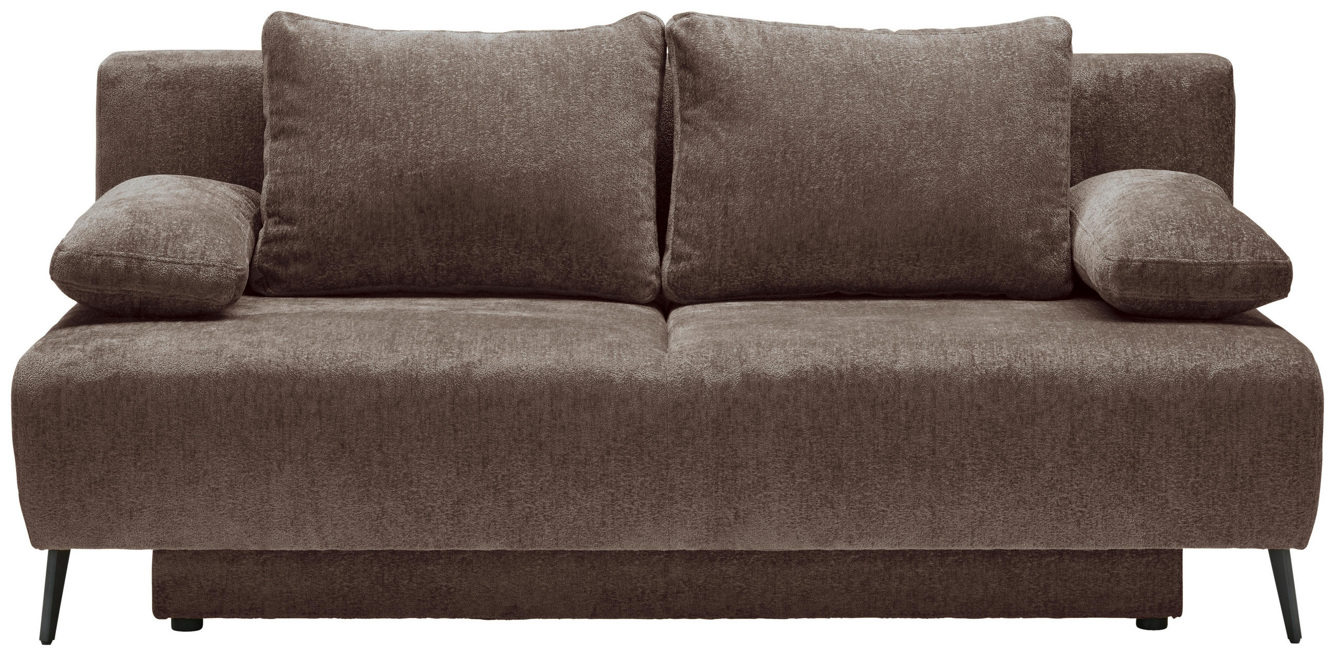 SCHLAFSOFA  mit Liegefunktion, Rücken echt Webstoff Greige  - Greige/Schwarz, MODERN, Textil/Metall (200/90/100cm) - Ti'me