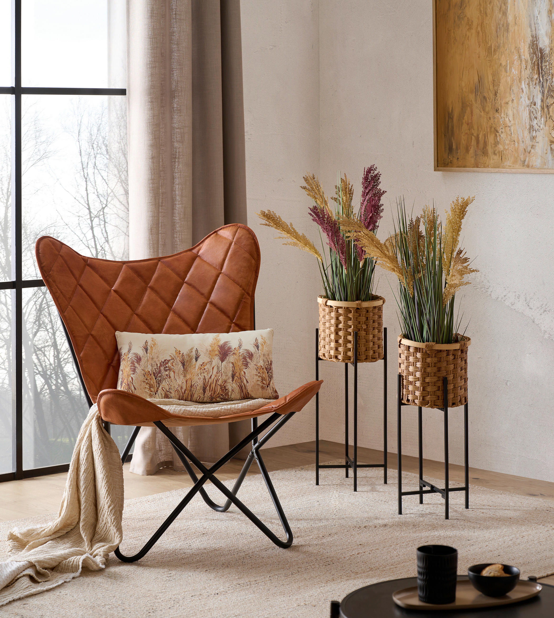 DEKORAČNÍ TRÁVA, 68 cm - zelená/fialová, Basics, kov/plast (68cm) - Ambia Home