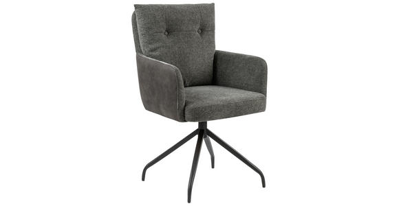 ARMLEHNSTUHL Grau, Schwarz - Schwarz/Grau, Design, Textil/Metall (60/92/67cm) - Novel