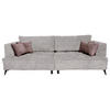 BIGSOFA in Chenille Ecru  - Ecru/Altrosa, Design, Textil/Metall (250/90/120cm) - home24