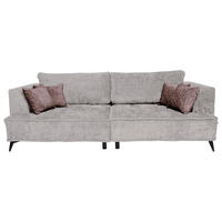 BIGSOFA in Chenille Ecru  - Ecru/Altrosa, Design, Textil/Metall (250/90/120cm) - home24