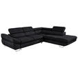 ECKSOFA in Webstoff Anthrazit  - Anthrazit, Design, Textil/Metall (235/280cm) - Hom`in