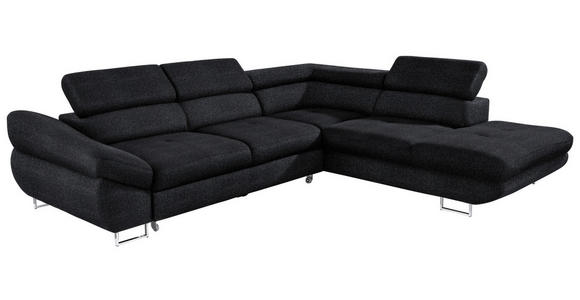 ECKSOFA in Webstoff Anthrazit  - Anthrazit, Design, Textil/Metall (235/280cm) - Hom`in