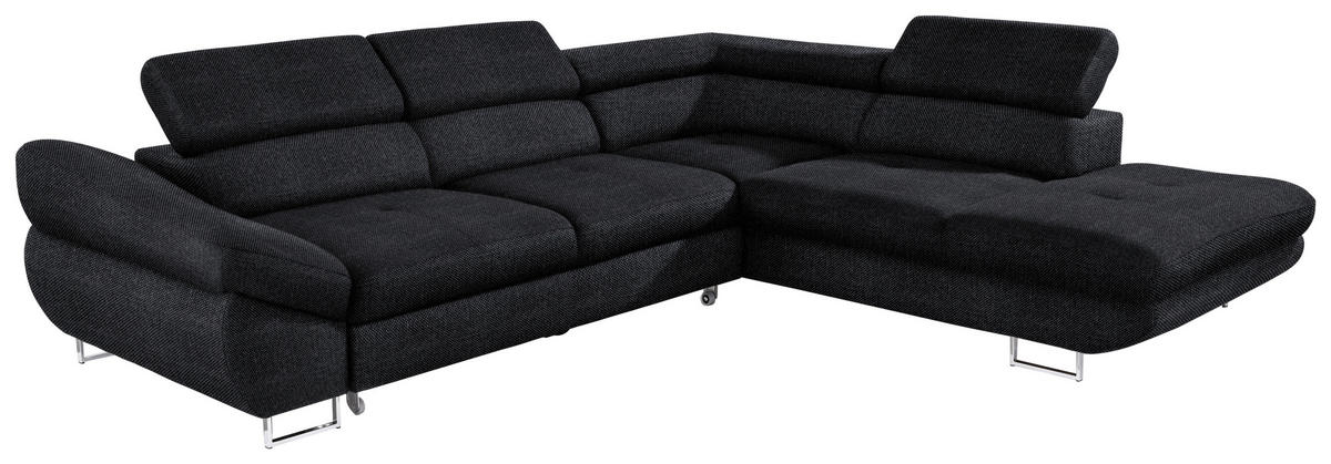 ECKSOFA in Webstoff Anthrazit  - Anthrazit, Design, Textil/Metall (235/280cm) - Hom`in