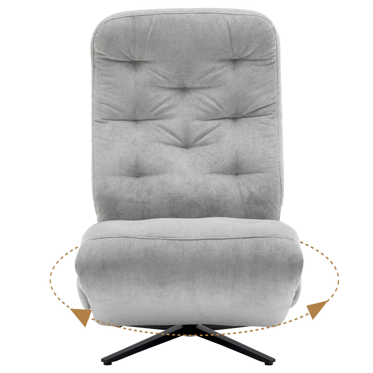 RELAXSESSEL Webstoff Relaxfunktion, Fußteilverstellung    - Schwarz/Grau, Design, Textil/Metall (68/113/84cm) - Livetastic