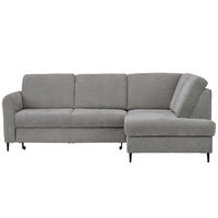 ECKSOFA Grau Chenille Schlaffunktion, Rücken echt, Stauraum  - Schwarz/Grau, MODERN, Holz/Textil (241/184cm) - Carryhome