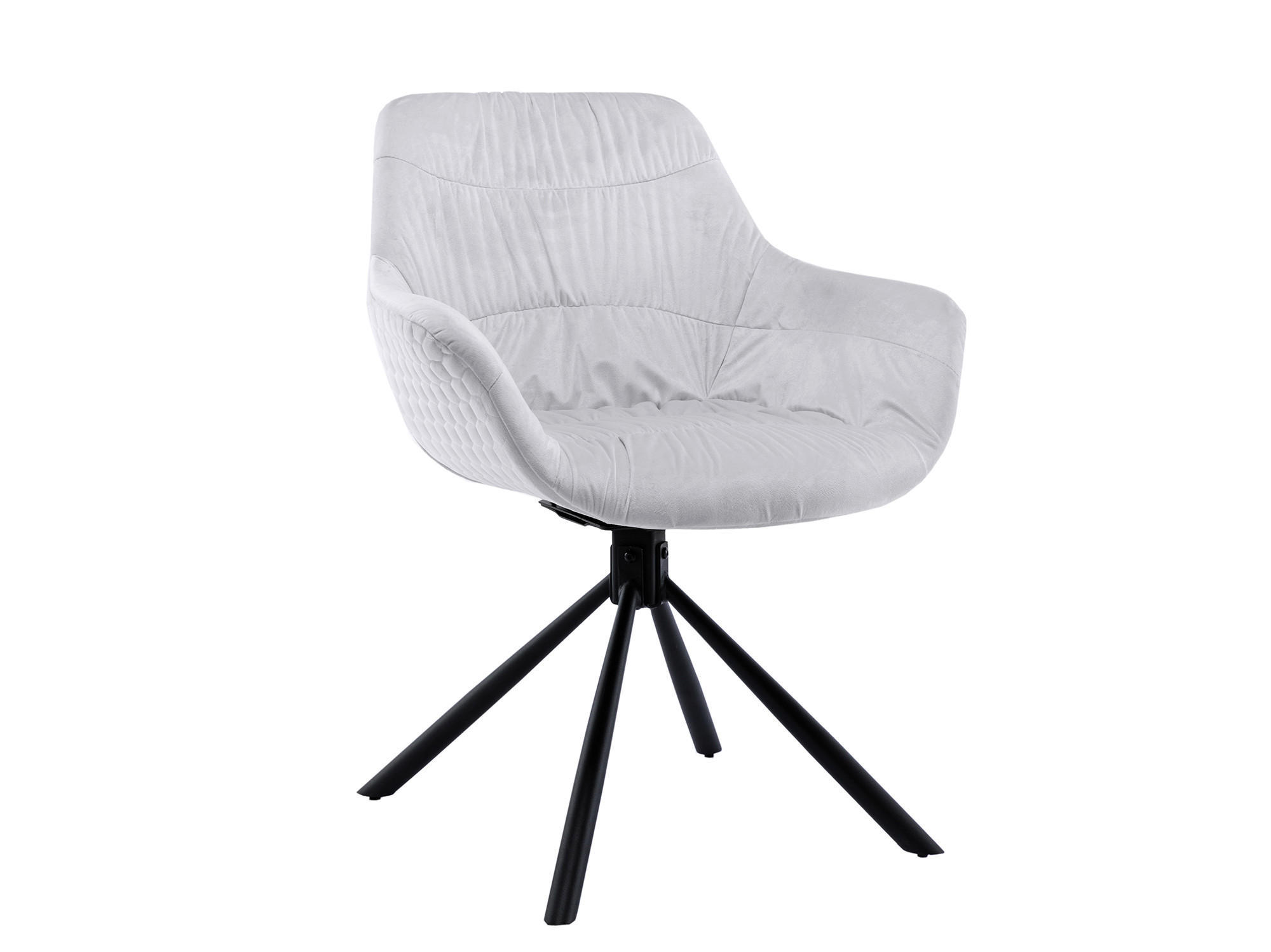 ARMLEHNSTUHL  in Samt  - Hellgrau/Schwarz, MODERN, Textil/Metall (64/82/63cm) - Livetastic