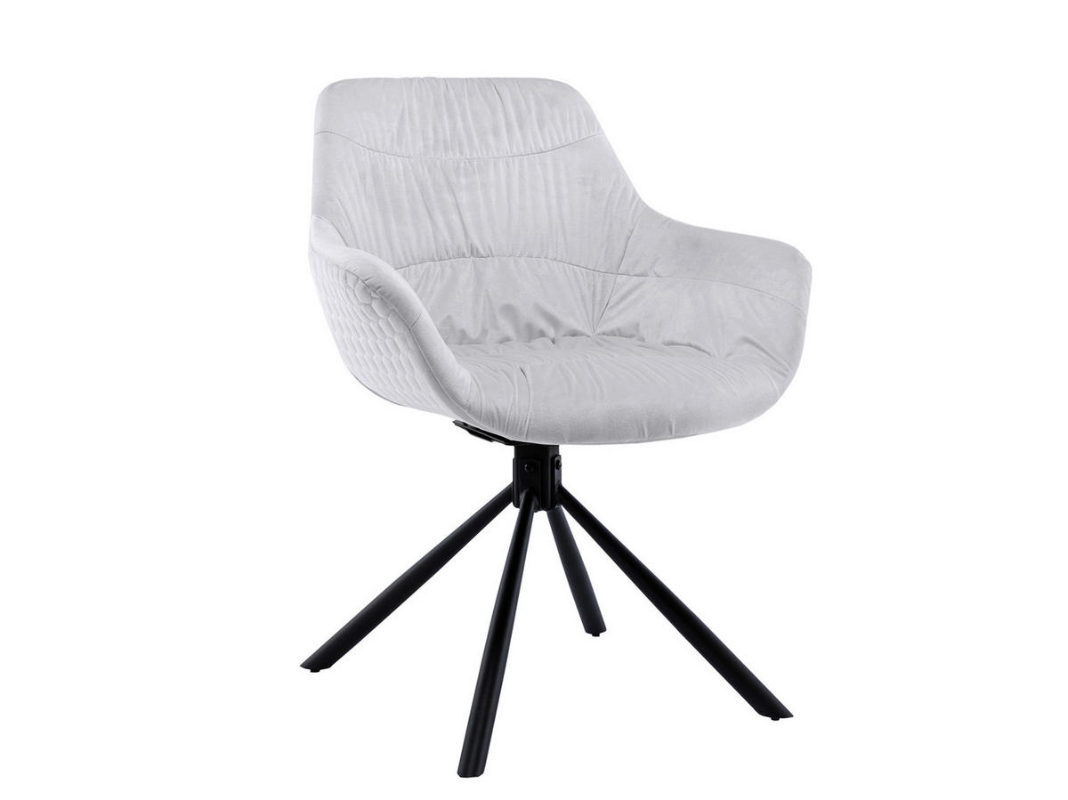 ŽIDLE S PODRUČKAMI, samet, světle šedá - černá/světle šedá, Moderní, kov/textil (64/82/63cm) - Livetastic