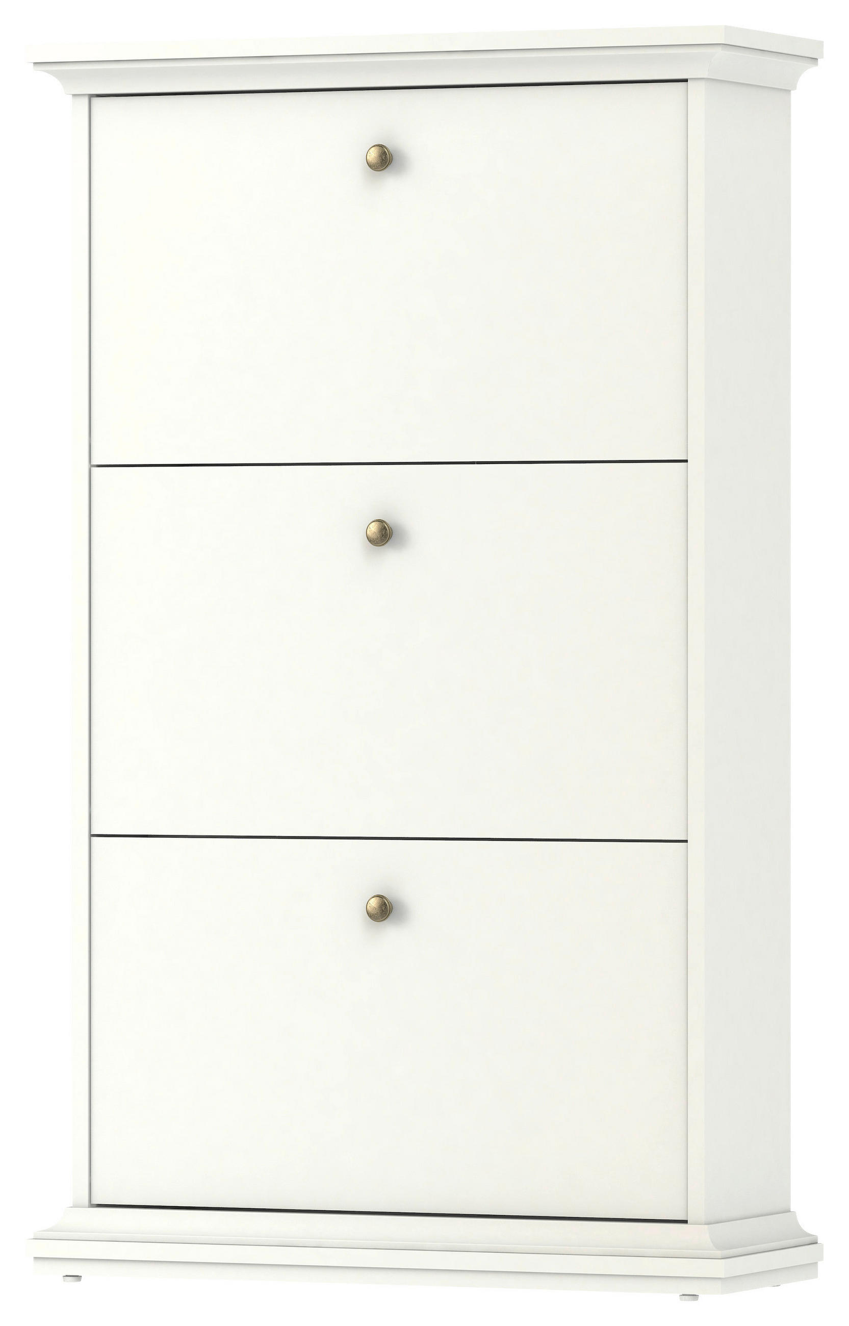 SKOSKÅP  i 77,8/127,8/27,45 cm  - vit/mässingsfärgad, Design, metall/trämaterial (77,8/127,8/27,45cm) - Best Price