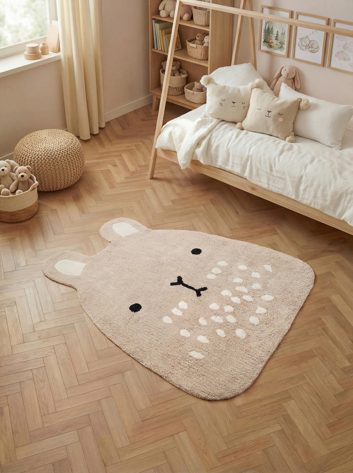 KINDERTEPPICH 120/152 cm Snuggle Nienchen Hase  - Beige, Basics, Kunststoff/Textil (120/152cm) - Hanse Home