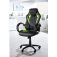 GAMINGSTUHL  in Lederlook, Netzbespannung Grün, Schwarz  - Schwarz/Grün, Design, Kunststoff/Textil (61,5/111-121/66cm) - Carryhome
