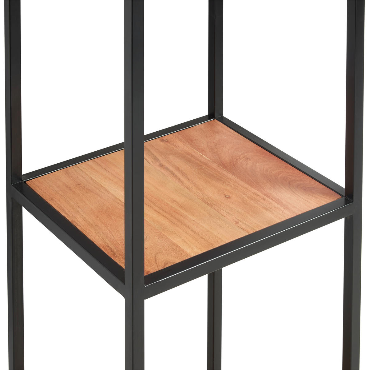 REGAL Akazie massiv Honig, Schwarz  - Schwarz/Honig, Design, Holz/Metall (37/184/42cm) - MID.YOU
