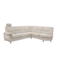 ECKSOFA in Chenille Beige  275/236 cm  - Chromfarben/Beige, MODERN, Textil/Metall (275/236cm) - Livetastic