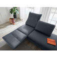 RÉCAMIERE in Echtleder Dunkelblau, Blaugrau  - Chromfarben/Blaugrau, Design, Leder/Metall (209/85-109/95-16cm) - Dieter Knoll
