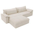 ECKSOFA  in Webstoff Beige  198/306 cm  - Beige/Schwarz, MODERN, Kunststoff/Textil (198/306cm) - Carryhome