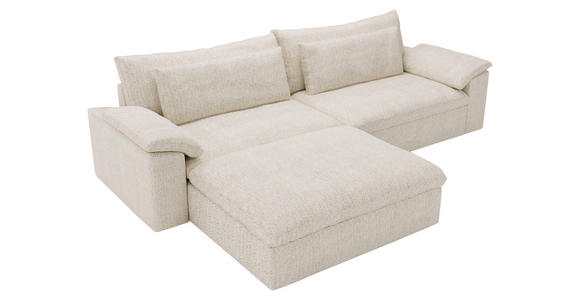 ECKSOFA  in Webstoff Beige  198/306 cm  - Beige/Schwarz, MODERN, Kunststoff/Textil (198/306cm) - Carryhome