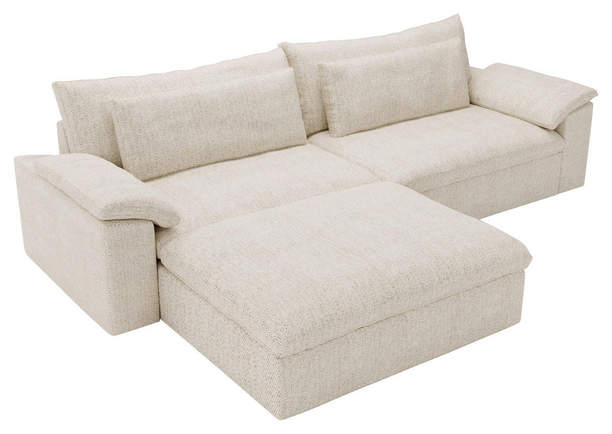 ECKSOFA  in Webstoff Beige  198/306 cm  - Beige/Schwarz, MODERN, Kunststoff/Textil (198/306cm) - Carryhome