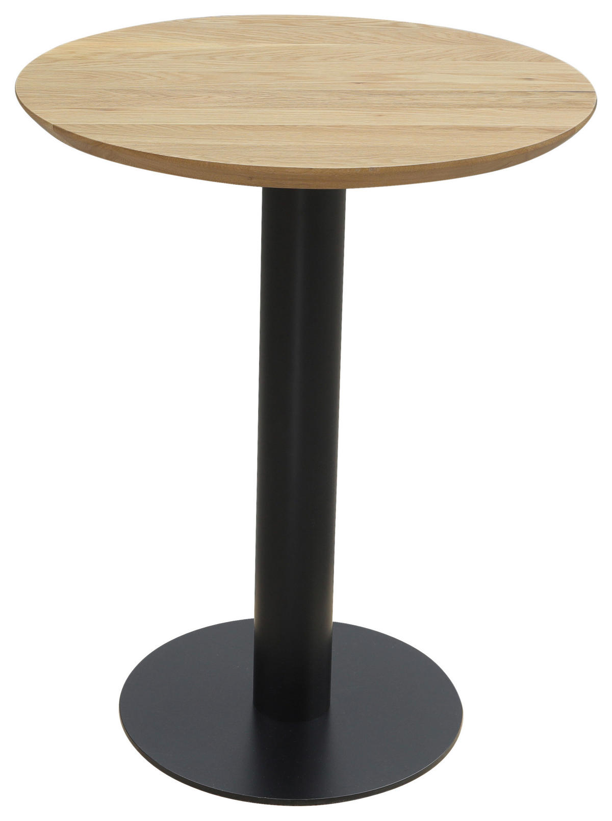 ESSTISCH 60/60/75 cm Echtholz  Holz, Metall rund Eichefarben  - Eichefarben, KONVENTIONELL, Holz/Metall (60/60/75cm) - Linea Natura