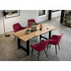 TISCHGRUPPE in Holz, Metall, Textil Naturfarben, Rot  - Rot/Naturfarben, MODERN, Holz/Textil (160/85/76,5cm) - Livetastic
