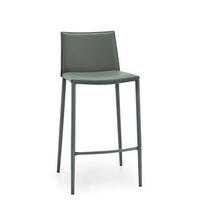 TRESENSTUHL Echtleder Grau Stahl  - Grau, Design, Leder/Metall (43/90/49,5cm) - Connubia 