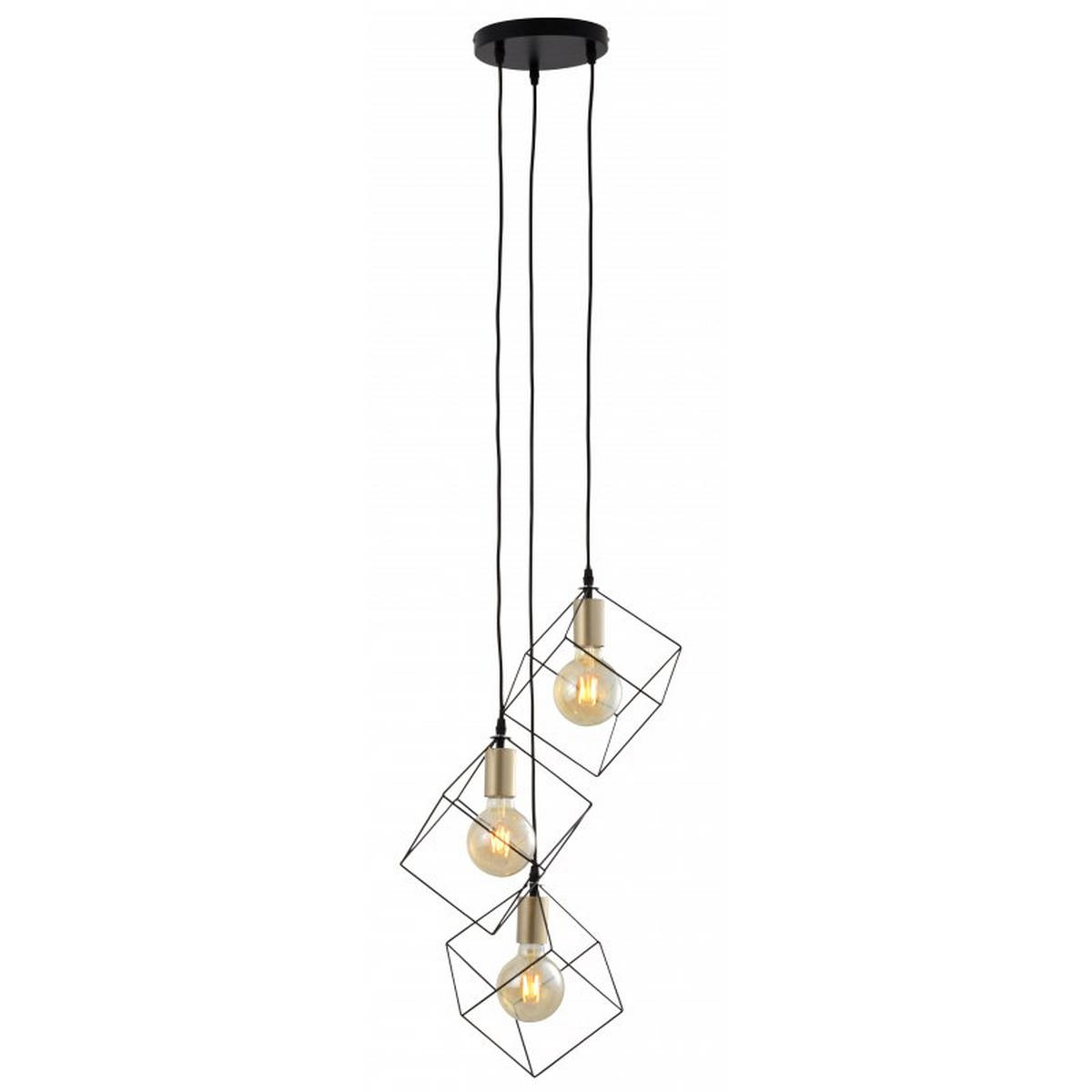 HÄNGELEUCHTE Canto 60/146 cm   - Goldfarben/Schwarz, Trend, Kunststoff/Metall (60/146cm) - Näve