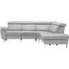 ECKSOFA in Flachgewebe Hellgrau  - Beige/Hellgrau, Design, Textil/Metall (271/239cm) - Cantus